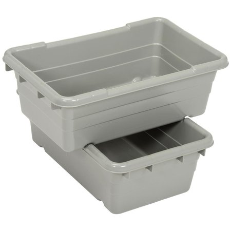 BUCKHORN Storage Tote, Gray, Polypropylene, 25 in L, 16 in W 34305GRAY